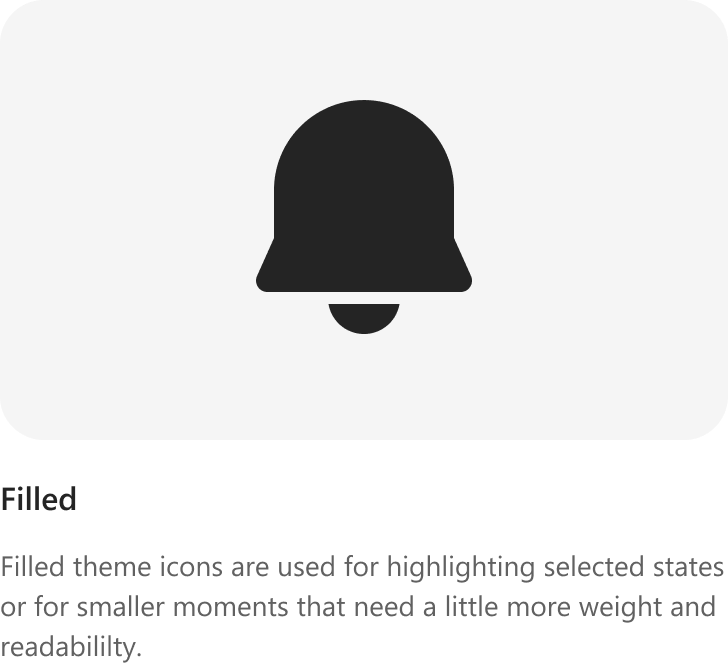 Filled icon theme