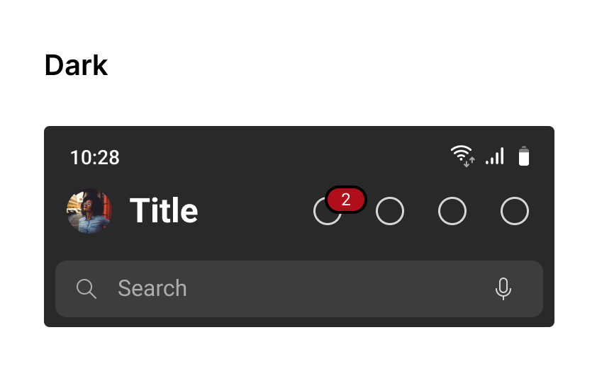 The same component in the Dark theme