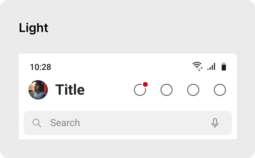 A component in the Light theme