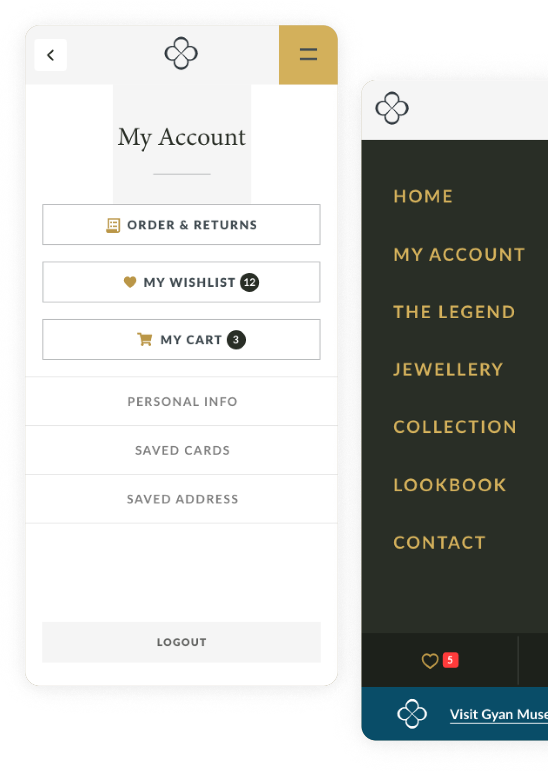 Mobile app — account and navigation