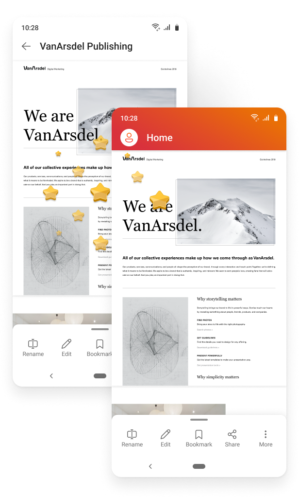 Reward moments layered over everyday file actions